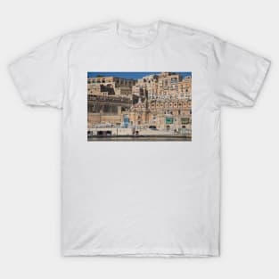 The Grand Harbour waterfront at Valletta, Malta T-Shirt